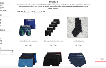 Velfungerende og flot produceret herreundertøjs webshop sælges.