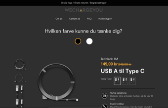 wechargeyou.dk - Unikke niche produkter med dropshipping af el-kabler