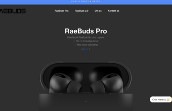 Unik dropshipping side med salg af branded høretelefoner. 