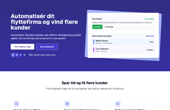 WeMoove - Ny SaaS til flyttebranchen med indbygget bookingsystem, samt medarbejder- og flådehåndtering. Skræddersyede flyttetilbud på få sekunder med hjælpe fra AI. 400 udviklingstimer brugt.
