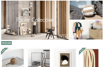 Webshop med salg af boliginteriør, livsstilsprodukter og møbler