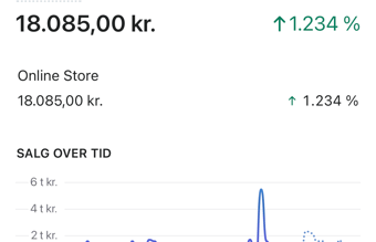 NY PRIS 59.000 inkl. Moms for webshoppen og varelageret.