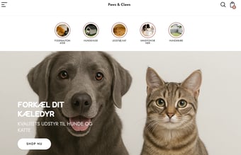 Webshop med salg af produkter til hunde og katte 
