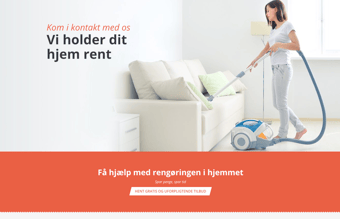 Hjemmeside med navn og logo til rengøringsvirksomhed som generer kundehenvendelser