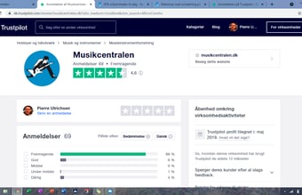 Musikforretningskoncept/Webshop med FB side, Youtube kanal og flot status på Trustpilot