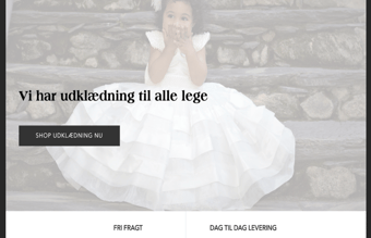 Køreklar webshop med Udklædning og leg til børn