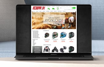 Mcgear.dk med motorcykelbeklædning - Omsætning siden 2014: ca. 700.000 kr. - Dropshipping