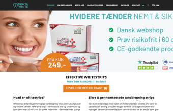 Webshop med tandblegning - Leverandør aftale medfølger - ce-godkendte 