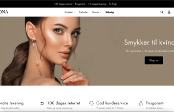 Webshop med salg af smykker til kvinder - Med omsætning - Eksklusivt og elegant design - Shopify