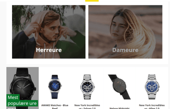 Veldrevet webshop med salg af ure fra små urmærker - Dækningsgrad: 30-32%
