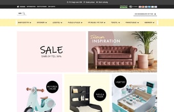 Webshop med børne interiør, legetøj og udstyr - Inkl. varelager