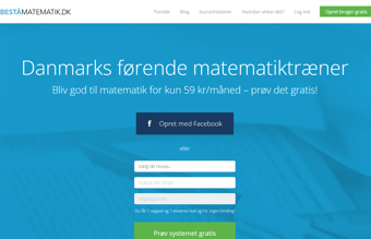 Beståmatematik.dk til salg! Danmarks førende matematiktræner med 900 abonnementer på sit højeste