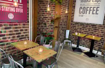 Hyggelig Café i gågaden i Odense