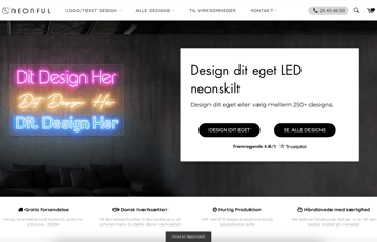 Etableret e-mærket webshop, salg af speciallavede LED neon skilte - Overskud før skat: 250.000 DKK (6mdr)
