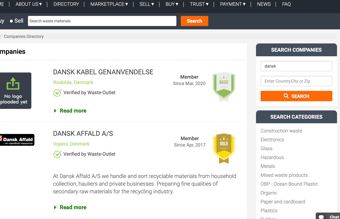 Online B2B markedsplads for affaldsressourcer