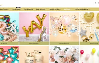 Webshop med salg af festartikler - har omsat