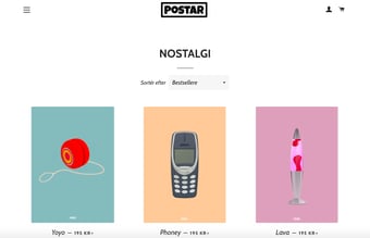 Postar.dk - Plakat koncept til salg med tilhørende sociale medier og webshop.