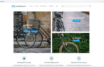 Affiliateportal - +10.600 DKK i omsætning - Lækkert design - Cykler, hjelme og udstyr