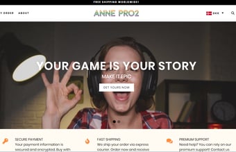 Annepro2.com - Dropshipping webshop med salg af mekaniske spil-tastaturer 