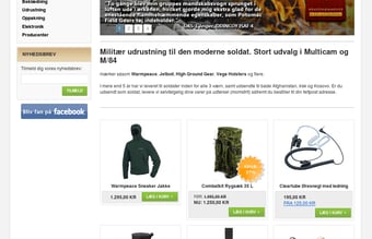 Webshop der sælger militær udrustning