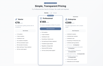 AI act compliance system (web app)