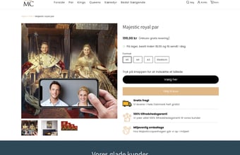 Webshop med salg af kreative og personlige portrætter - EGET BRAND