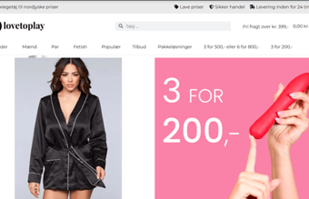 Voksenlegetøjs hjemmeside til salg + varelager