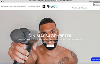 Succesfuld hjemmeside med salg af massagepistol! Kendt hjemmeside i samarbejde med influenzers. Flot design, og dansk hjemmeside der velkendt med masser af god omtale