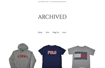 archived.dk - En af Danmark største secondhand webshop - Omsætter for 10-20.000 kr. mnd. 