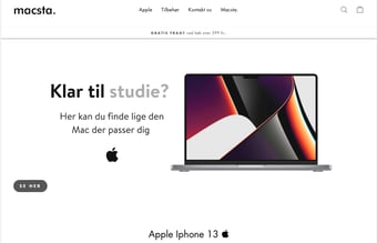 Køreklar webshop med dropshipping af Apple Produkter med Dansk leverendør! Macsta.dk 