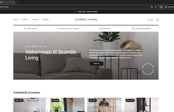 Spritny Shopify webshop (møbler, boliginteriør, lamper)