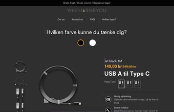wechargeyou.dk - Unikke niche produkter med dropshipping af el-kabler