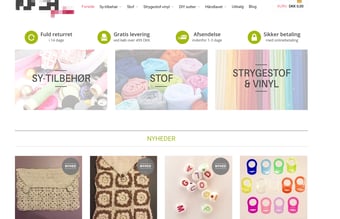 Webshop til den kreative. Stof og sytilbehør - Omsætning til dato incl moms over 200.000 kr