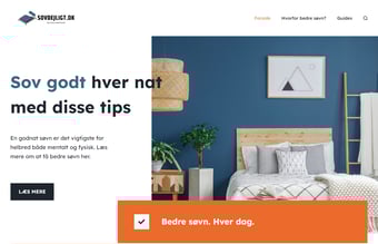 Affiliate website med fokus på søvn