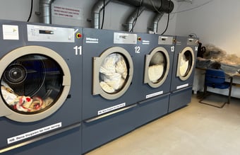 Vaskeri med  private og erhvervskunder til salg