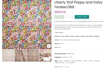 Webshop med salg af luksus stof og sytilbehør - Omsætning 2021: 100.303 kr.