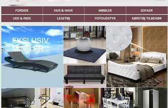 Udvalgsrig webshop med salg af produkter blandt kategorier som Møbler, have, dyreartikler, børnelegetøj sposrtsudstyr m.m.