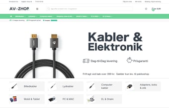 Salg af elektronik- og kabelwebshop med ca. 1800 varenummere