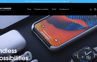 Dropshipping webshop med salg af trendy opladere!