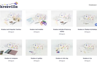 Webshop med kreakasser til børn - Produkter med en meget høj dækningsgrad.