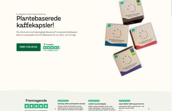 Webshop med abonnement af komposterbare kaffekapsler - Omsætning på 12 måneder: 303.482 DKK - Private label