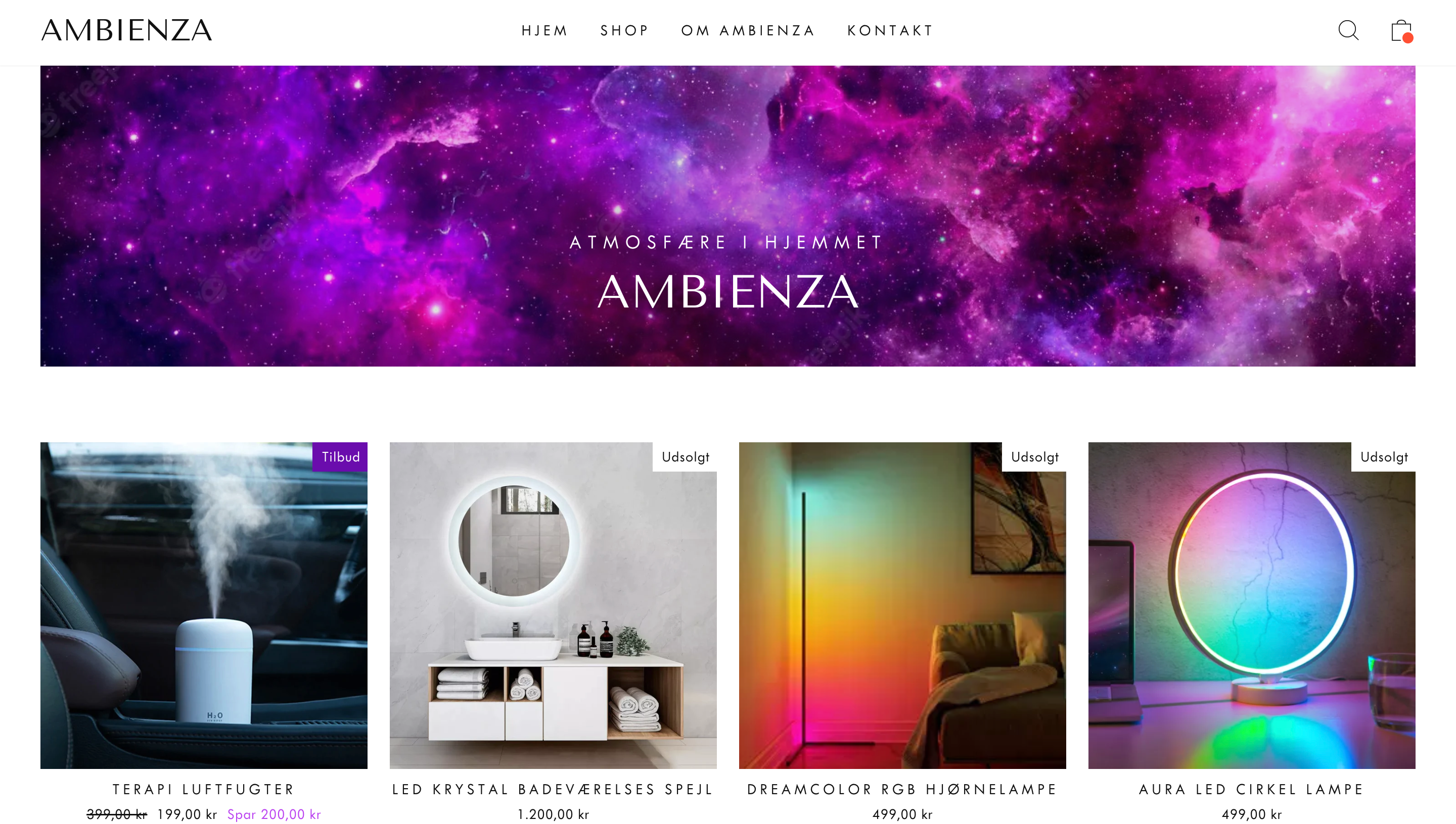 Webshop med atmosfæreskabende produkter - Salg af LED-lamper 