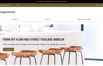 Dropshipping shop med salg af high-end møbler 