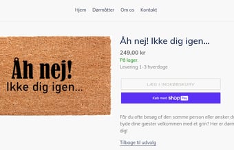 Veletableret webshop med salg af kokosmåtter. Omsætning på 145000 ex. moms seneste halvår. 