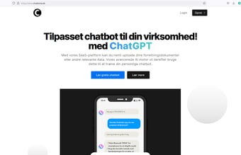 Chatbotai.dk - Få tilpasset chatbot software lavet med AI trænet på forretningsdata
