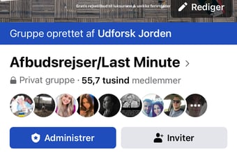 Facebook-rejsegruppe med over 56.000 medlemmer tilsalg