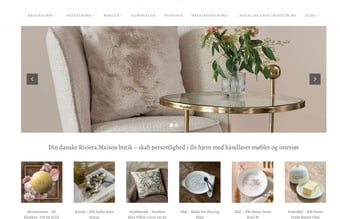 Webshop med møbler og interiør, ligger 1. på google på udvalgte nøgleord. Mulighed for tilkøb af varelager samt butiksinteriør og belysning til 350m2