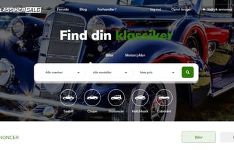Professionel website/markedsplads for køb og salg af klassiske og veteranbiler/MCér, specialbiler samt youngtimere!