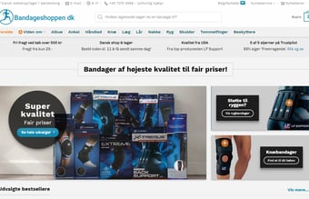 Webshop med bandager sælges - Månedlig omsætning på ca. 20.000 kr. - Wordpress