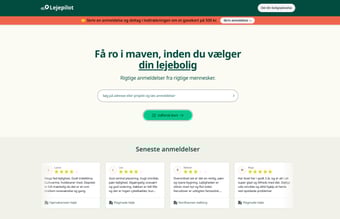 Komplet hjemme side til boliganmeldelser 